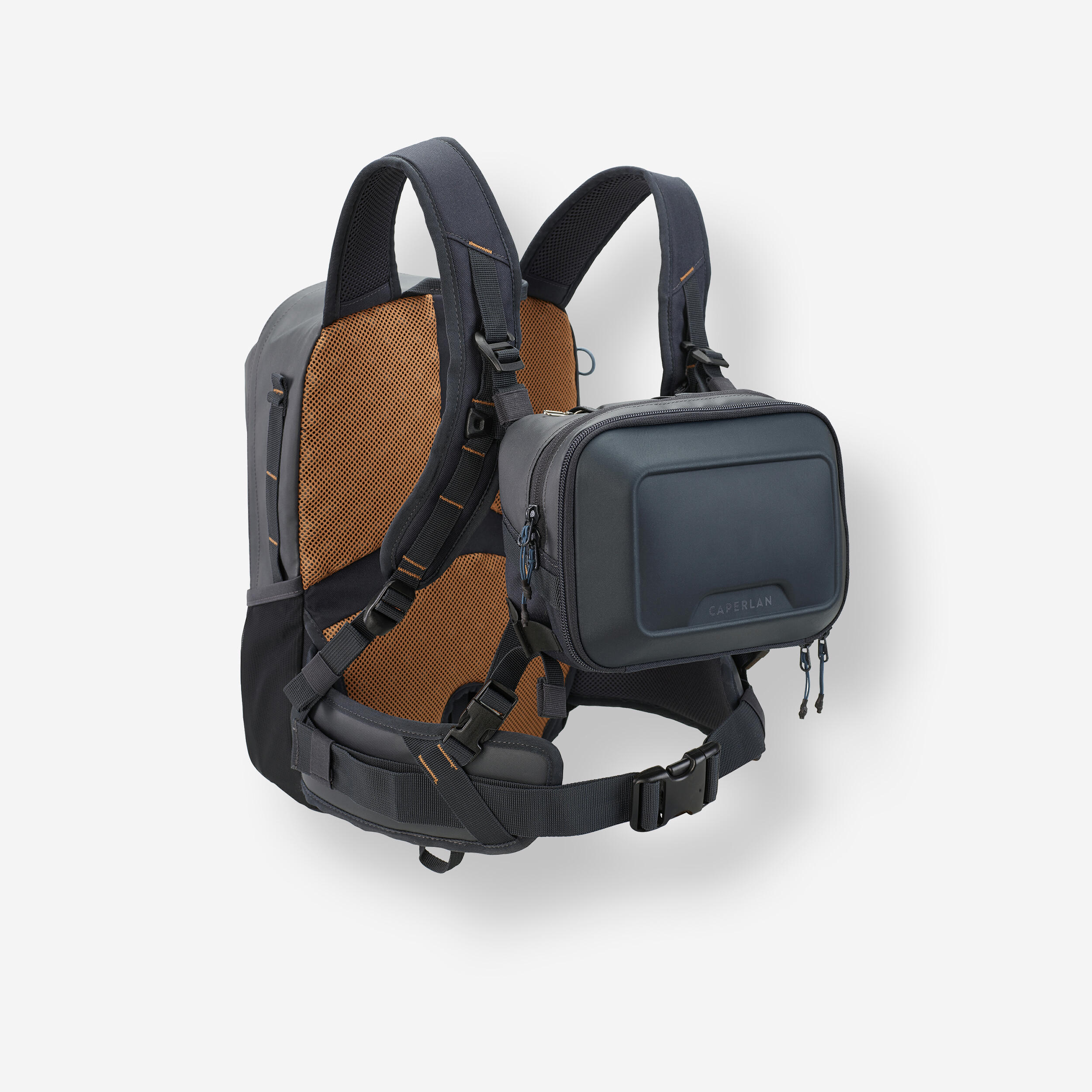 Sac à dos de pêche Chest pack 500 15L + 5L de chez Caperlan 