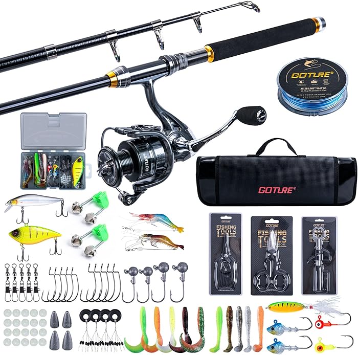 Goture Full Set with Carbon Fiber Telescopic Fishing Rod (24T)