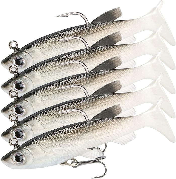 5 Pièces Leurre de Peche Black Bass Kit de Peche a la Truite