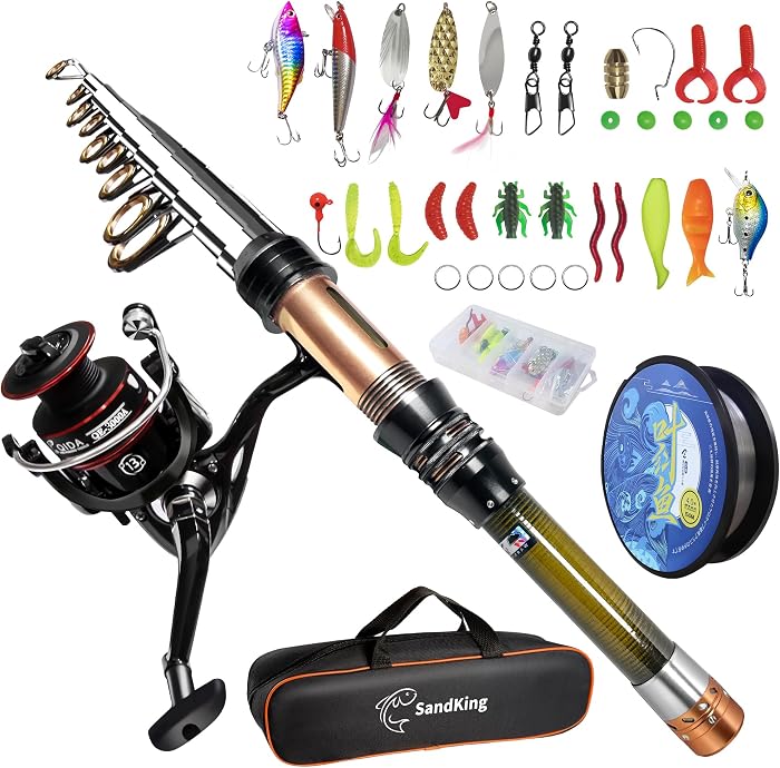 SandKing Kit de Canne à pêche