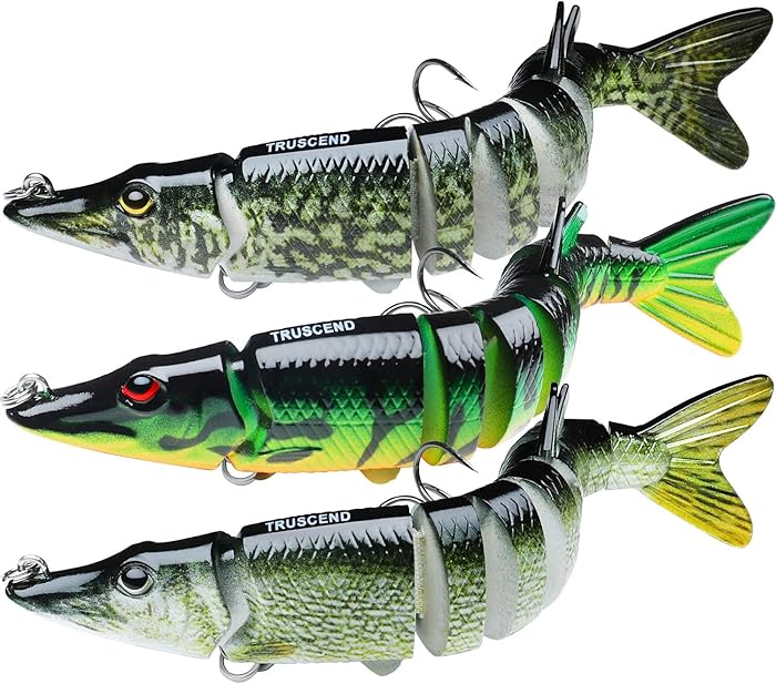 TRUSCEND Fishing Lures for Freshwater Saltwater Swimbait Realistic Bass Trout Fishing Lures Fish Bait Slow Sinking Bass Fishing Lure