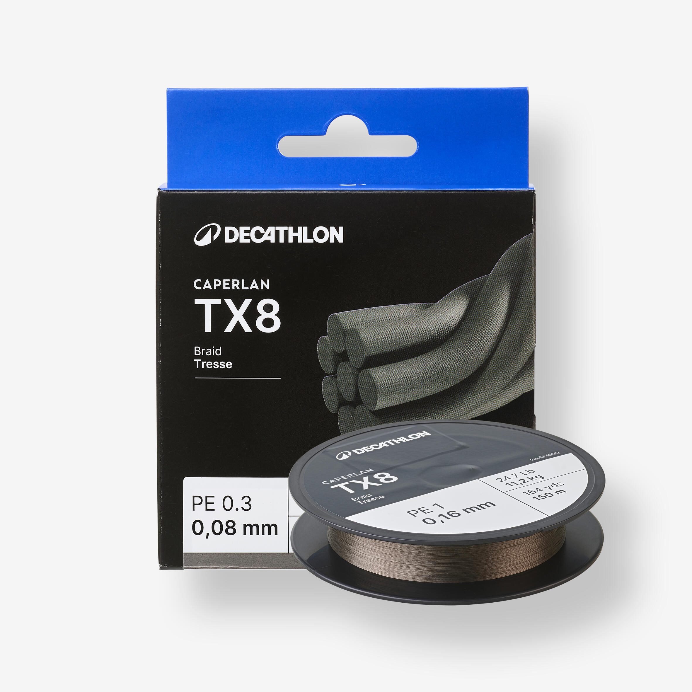 Tresse pêche aux leurres 8 brins TX8 CAPERLAN 