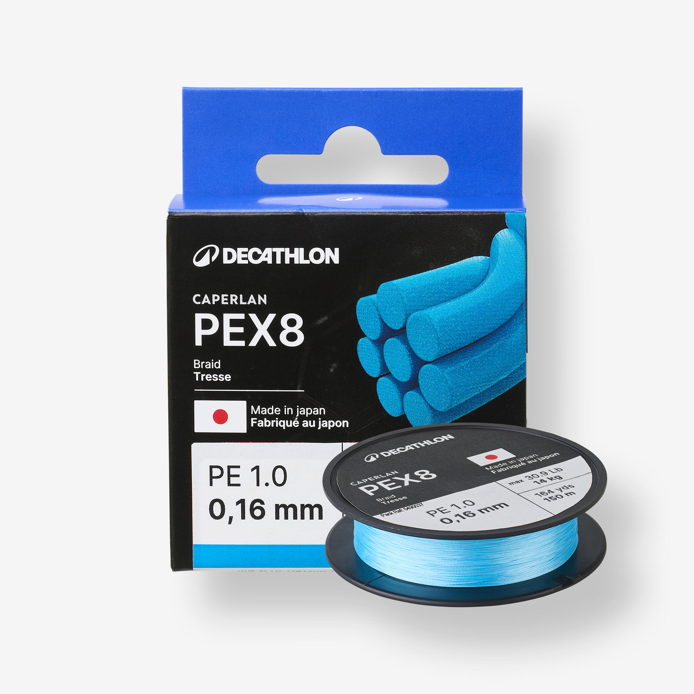 Tresse pêche aux leurres 8 brins PEX8 150m Caperlan